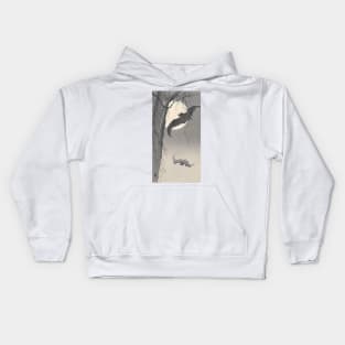 Bat and Full Moon by Ohara Koson Kids Hoodie